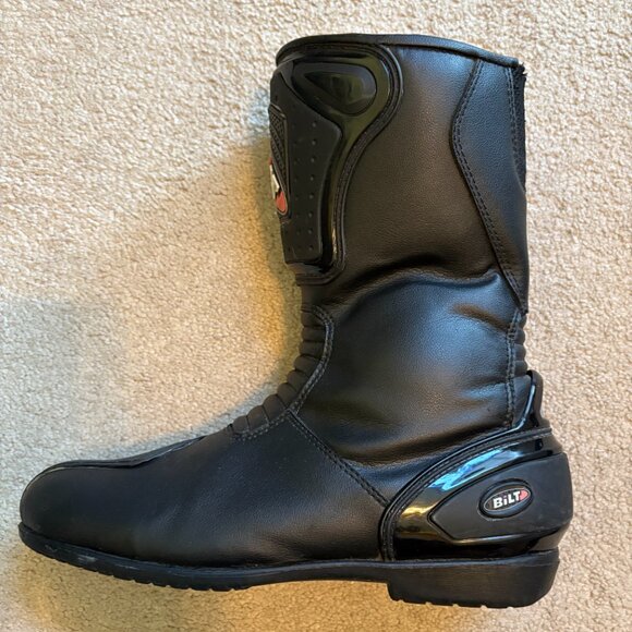 Bilt Armored Motorcycle Boots Men's Size 11 Black Leather Side zip - Picture 7 of 12